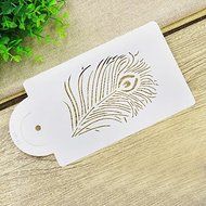 Sher Peacock Feather Cake Stencil Set, Cake top Stencil, Flower Stencils for Decoration