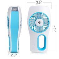 Rechargeable Handheld USB Mini Humidifier Fan Quiet for Baby (Green) N2