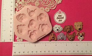 Cute Dogs,Puppies, Animal, Animals ,fondant, soap cupcake topper Cake Silicone Mold By Oh! Sweet Art FDA Approved...