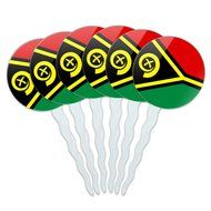 Set of 6 Cupcake Picks Toppers Decoration Country National Flag T-Z - Turkey National Country Flag N4