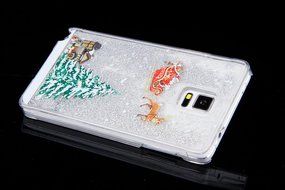 Galaxy S5 Case,Galaxy S5 Liquid Cover,PHEZEN Christmas Tree Santa Claus Design Cool Quicksand Moving Stars Bling... N33