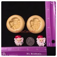 2 Santa Claus Fondant Mold Set Chocolate Candy Gumpaste Soap Resin Clay
