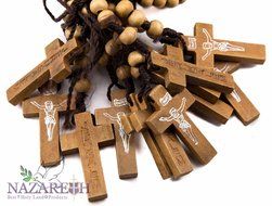 Dozen 12pcs Authentic Wooden Beads Jesus Rosaries Handmade Nazareth Holy Land N2