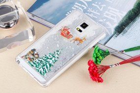 Galaxy S5 Case,Galaxy S5 Liquid Cover,PHEZEN Christmas Tree Santa Claus Design Cool Quicksand Moving Stars Bling... N35
