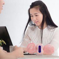 ECEEN Mini Personal Couples Fan Handheld Folding 350 Degree Rotating Dual Head Fan Portable Powered by Battery... N21