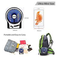 Portable USB Mini Fan, OXOQO Desk Desktop Table Electric Quiet Fan with LED Light, Built-in 2500mah Rechargeable... N9
