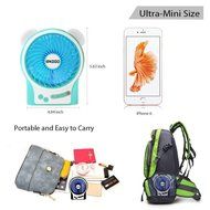 Portable USB Mini Fan, OXOQO Desk Desktop Table Electric Quiet Fan with LED Light, Built-in 2500mah Rechargeable... N11
