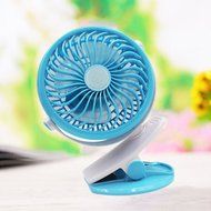 Glowseen USB Clip on Outdoor Fan Rechargeable Battery Desk Fan with 6.5 ft/2M Micro USB Cable (Black) N6