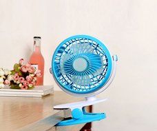 Glowseen USB Clip on Outdoor Fan Rechargeable Battery Desk Fan with 6.5 ft/2M Micro USB Cable (Black) N8