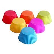 Fanhome Muffin Baking Cups Molds Cupcake Liners Reusable Silicone (24 Pack, 6 Colors)