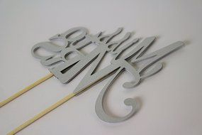 All About Details Silver Miss To Mrs Cake Topper