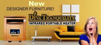 New Diva Tranquility 1500 Watts Vintage Style Infrared Portable Space Heater with Remote Control N5