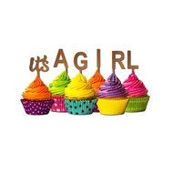 It&#039;s a Girl Cupcake Topper Party Favors Baby shower Glitter chartreuse N3