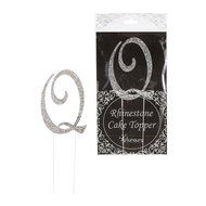 Lunaura - Sparkling Rhinestone Letter Cake Topper - Q