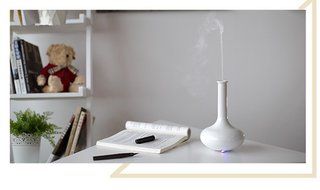 HICBOX Creative wood grain aroma humidifier essential oil diffuser home office decorations 160ML (Light blue) N10