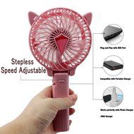 LifBetter Portable Foldable Hand Held Rechargeable USB Mini Fan for PC Desk Table Outdoor Travel (Pink), Powered... N3