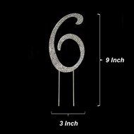 Number 2 Rhinestone Crystal Cake Topper Silver, Numbers, Letters for Wedding, Birthday, Anniversary, Party. Shine... N2