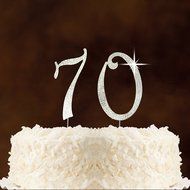 Number 2 Rhinestone Crystal Cake Topper Silver, Numbers, Letters for Wedding, Birthday, Anniversary, Party. Shine... N3