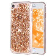iPhone 7 Case, iPhone 7 Glitter Case, PHEZEN Luxury Bling Glitter Gold Foil Embedded Clear Rubber Gel Flexible... N4