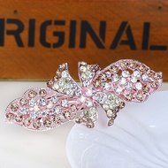 KAKA(TM) Women Girl Korean Stylish Rhinestone Four Petals Flower Pattern Rhinestone Hair Spring Clip Hairpin Sweet... N20