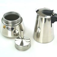 2-Cup Stove Top Espresso Pot Coffee Maker Percolator, Stainless Steel N3