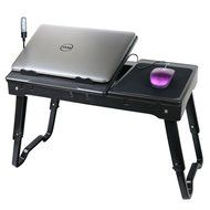 DG SPORTS Multi-Functional Laptop Table Stand with Internal Cooling Fan and Built-in LED Light, Black
