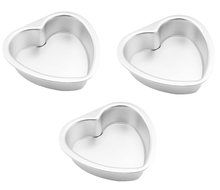 Astra shop 3 Pack Nonstick Heart Shape Pie Pans with Removable Bottom 6-inch Tarts,Tartlets,Cupcakes,Pies,Cheesecakes...