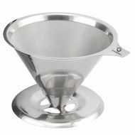CookinGadgets Manual Ceramic Burr Coffee Grinder &amp; Paperless Pour Over Coffee Dripper Set | Stainless Steel