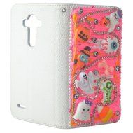 For ZTE ZMAX Z970 Hallowmas Theme Phone Case,Yaheeda 3D Handmade Stones Pumpkin Flower Skull Design PU Leather... N5