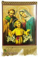 Holy Family 12" Wood Icon Handmade Wall Picture Christian Plaque