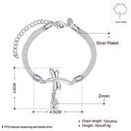 Hot 925 Sterling SIlver Plated Women Dragonfly Swarovski Bracelet Bangle Jewelry N3