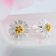 Morenitor[TM] Jewelry Earrings Stud 18k Gold-plated 100% 925 Sterling Silver Daisy Flower Stud Earring. N27