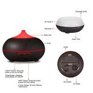KINDLETHEFIRE 150ml Black Wood Grain Aroma Essential Oil Diffuser, Ultrasonic Mist Humidifier for Household N2