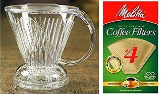Coffee Shrub Clever Coffee Dripper, Large 18 Ounces - With Melitta Cone Coffee Filters Natural Brown #4 100 count N2