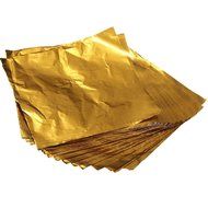 KINGSO 100pcs Square Sweets Candy Chocolate Lolly Paper Aluminum Foil Wrappers Gold