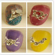Evtech(tm) 12 Pcs Nail Decal Cross Heart Love Animal 3d Alloy Silver Fashion Style Nail Art Tool Carve Nail Sticker... N4
