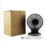 Mopo Portable Fan USB Rechargeable Quite Pocket Double Bladed Desk Fan (Black) N2