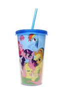 Silver Buffalo MLP21087 My Little Pony Friendship is Magic Cold Cup with Lid and Straw, 16 oz, Blue