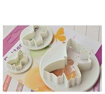 Anyana 3pcs set Butterfly Plastic Cookie Cutter Cake Mould Tool Kitchen Tool Sugar Paste Baking Mould Cookie Pastry
