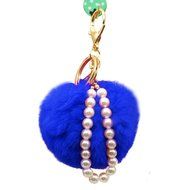 AutumnFall&reg; Imitate Rabbit Fur Ball Pearl Car Keychain Handbag Key Ring (Purple) N5