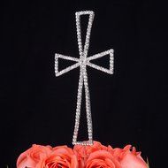 LOVENJOY Gift Box Pack Cross Rhinestone Crystal Cake Decoration Topper for Wedding Religious Baptism Christening... N3