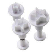 Sher Star Pattern Cake and Cookies Cutter Mold with Plunger (3 Pieces)
