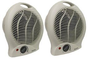 2) HOLMES HFH113 Electric Fan Forced Heater Thermostat Personal Portable White N3