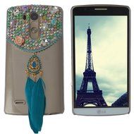 LG K7 Case,LG Tribute 5 Case,Yaheeda 3D Pearls Sparkle Plume Feather Chain Fashion Bling PC Hard Case for LG K7... N4