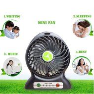 INVESCH Portable Lithium Battery Fan 4-inch Vanes 3 Speeds Rechargeable Desktop Fan (Black) N6