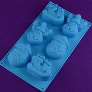 Sher DIY Silicone Christmas Snowman Cake Mold Chocolate Mold Random Color