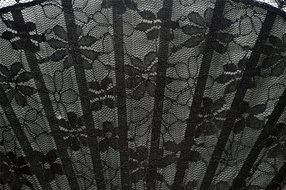 TANG DYNASTY(TM) High Quality Japanese Lace Hand Fan Black Handheld Fan Jhf-192 N2