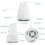 Global-store Essential Oil Diffuser Humidifier 100ml Aroma Ultrasonic Diffuser Cool Mist Humidifier for Home,... N8
