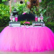 ILOVEDECOR Tulle TUTU Table Skirt Tableware Wedding Party Xmas Baby Shower Birthday Decor (Blue)