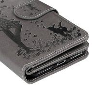Badalink iPhone 7 Wallet Case (4.7") 9 Card Slots Plastic Mirror Flip Stand Case Embossed Flower Girl PU Leather... N30